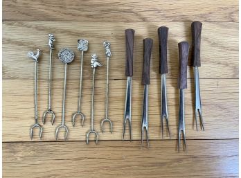 Two Sets Of Vintage Hors D'oeuvres Forks