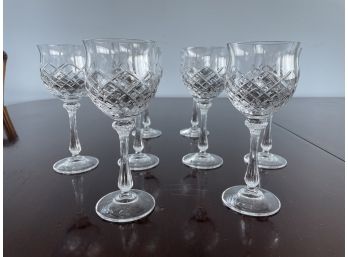 Set Of Eight Crystal Wine Glasses