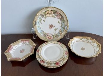 Vintage Gilded Plates & Low Bowls From Limoge & Noritake