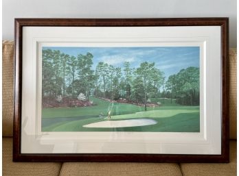 'The 16th At Augusta' Framed Lithograph Signed By Arnold Palmer & Artist Helen Rundell