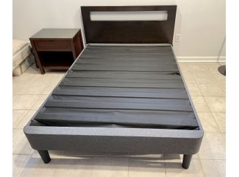 Platform Double Bed With Nightstand & Headboard
