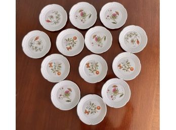 Thirteen Philippe Deshoulieres Porcelain Appetizer Plates (Lourioux, France)