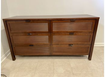 Six Drawer Dresser With Ribbed Detailed Drawer Fronts