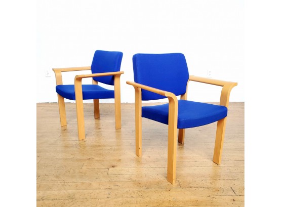 ( Pair Of 2) 70s Danish Magnus Olesen Chair Designed By Rud Thygesen & Johnny Sorensen