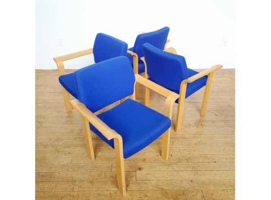 (Set 4) 70s Danish Magnus Olesen Chair Designed By Rud Thygesen & Johnny Sorensen