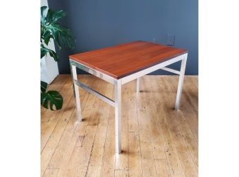 Vintage Teak & Chrome Side Table By Arbitove Denmark