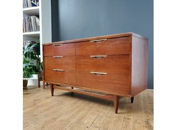 60s Kent Coffey ' The Tableau' Walnut 6 Drawer Low Dresser