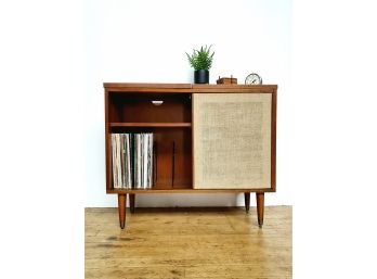 Turntable  Bar Console With Sliding Door