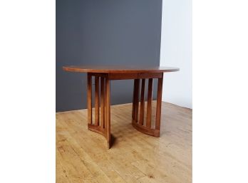 Mid Century Wood Dining Table With 2 Leaves