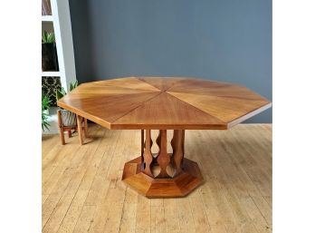 Mid Century Foster-Mcdavid Inlaid Walnut Low Profile Dining Table