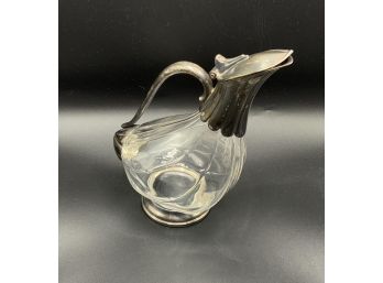 Vintage Duck Crystal Silver Plate Decanter