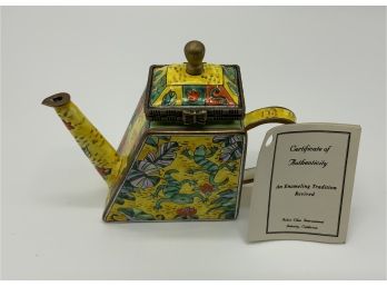 Authentic Kelvin Chen Enameled Miniature Teapot