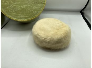 Vintage Fur Pillbox Hat And Box From Macy's Little Shops