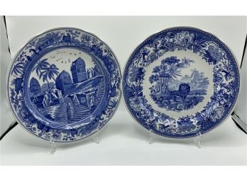 2 Spode Blue Room Collection Plates ~ Made In England ~