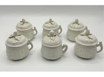 6 Vintage Lidded Pot De Creme Cups ~ Made In Italy ~