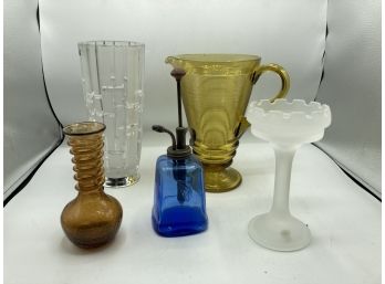 5 Pc. Beautiful Vintage Glass Lot