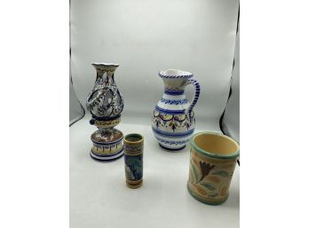 Grouping Of Pottery From Mexico And Portugal And Italy