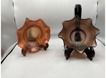 Two Pieces Of Carnival Glass Bowls