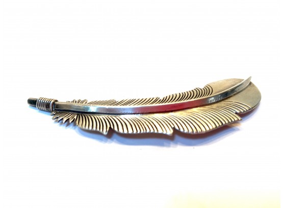 Sterling Silver Feather Pin .53 Troy Ounce