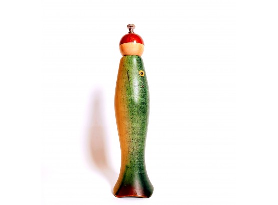 Fish And Bobber Wooden Pepper Mill