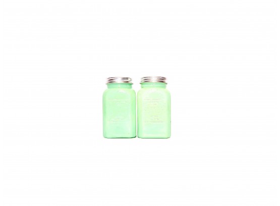 Green Glass Salt And Pepper Shaker