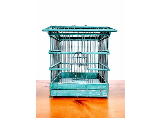 Vintage - Robins Egg Blue Bird Cage Perfectly Patinated