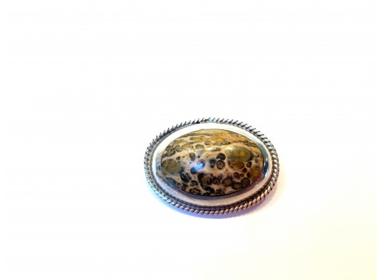.925 Sterling Silver Pin With Semi Precious Stone - Mexico