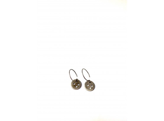 Sterling Silver Button Earrings .10 Troy Ounce
