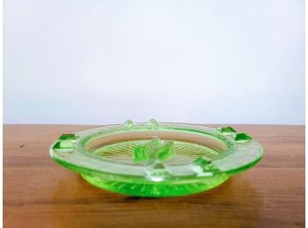 Vintage Green Glass Ash Tray