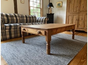 Rustic & Weathered Light Pine Single Drawer Coffee Table