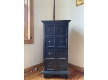 8 Drawer Storage Cabinet - Rustic Black Faded Finish