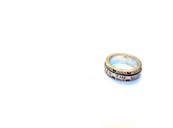 .925 Sterling Silver Ring Love Makes The World Go Around .36 Troy Ounce