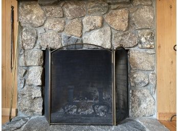 Brass Toned Fireplace Screen