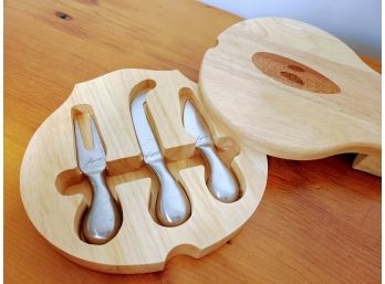 Legacy By Picnic Time - Pear Shaped Cutting Board With Cheese Knife Storage Compartment