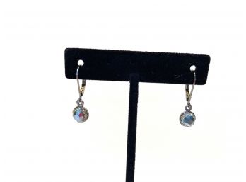 Faceted Bead Earrings With Fish Hook Clasps