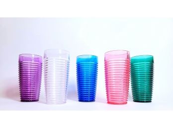 Colorful Collection Of Plastic Tumbler Glasses - Set Of 5