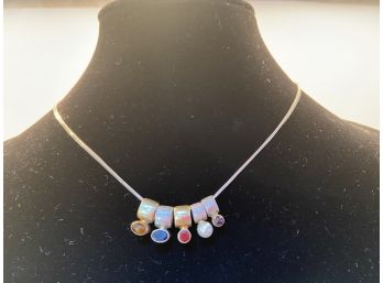 Sterling Silver Necklace With 5 Charms