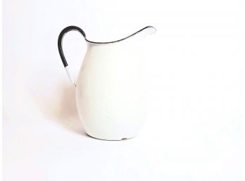 White And Black Enamel Water Pitcher