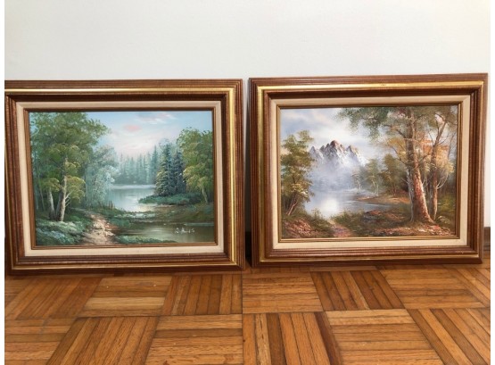 Original Signed Landscape Paintings- Oil On Canvas - Matching Frames