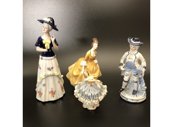 Porcelain Figurines - 4pc Lot - Royal Doulton Coralie #2307 Plus