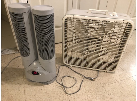 Oscillating Heater And Box Fan Combination