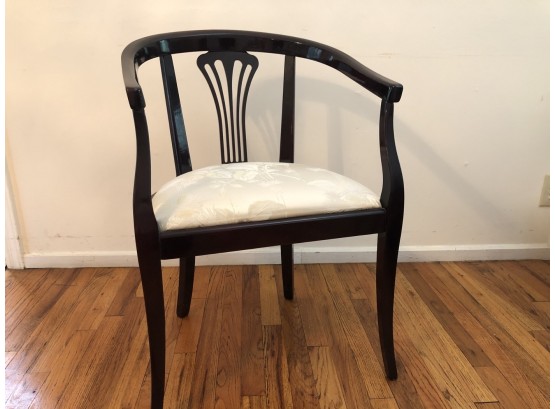 1940s Asian Style  Ebonized Lacquer Finish Accent Chair