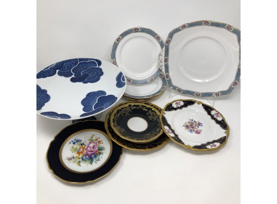 Oh The Blues! Footed Cake Plate, Royal Albert Tray & Plates, Limoge, Weimar, Plus