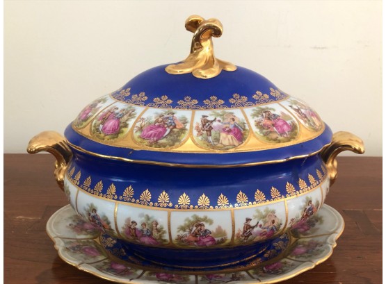 Large Bavarian Tureen With Platter 15'L X 10'H Western Germany