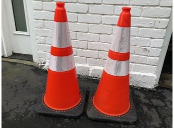 Watch Out! Pair Of Traffic Cones - Tall 29'