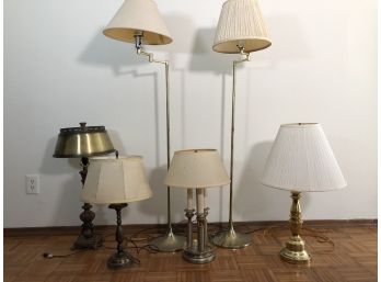 Lamps! Lot Of Tall And Table - 6 In Total