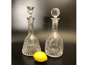 Pair Of Cut Glass Decanters With Stoppers - Classic