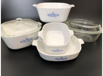 6 Vintage Pyrex  Casserole Dish Set With 2 Lids