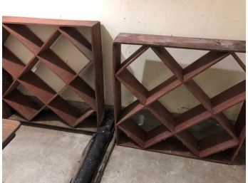 Pair Of Wooden Storage Racks For Wine And More 39'L X 8'D