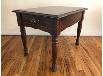 Wooden Side Table With Faux Drawer -  20x28x20